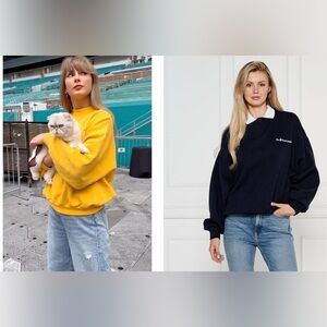 Polo Ralph Lauren Fleece Logo  Sweatshirt in Navy similar to Taylor Swift’s gold